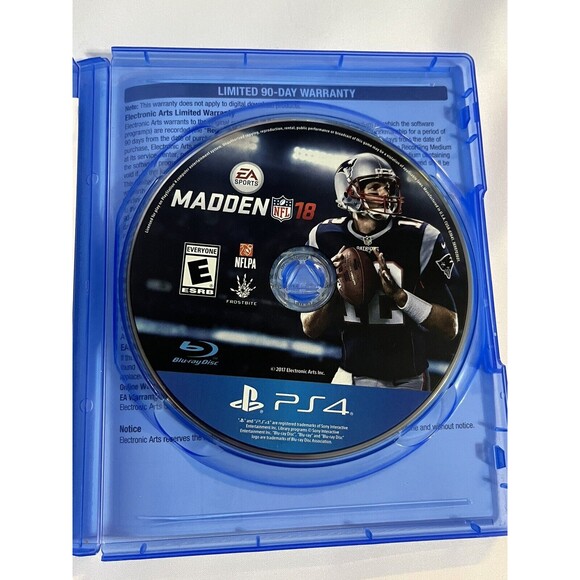Madden 18 Sony PlayStation 4 PS4 NFL Tom Brady Cover Complete Tested - Picture 6 of 9